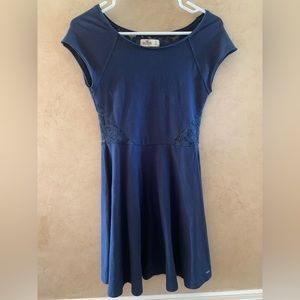 Hollister Navy Blue Lace Skater Dress